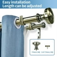 thumbnail image 2 of Urbanest Semplice Manhattan 1" 5/8" Double Drapery Curtain Window Rod Set - 84" to 120", Antique Brass, 2 of 6