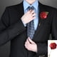 thumbnail image 2 of DIY 12 unids/lote novio Boutonniere boda seda rosa 3,5 cm flores accesorios graduación Pin Traje De Hombre decoración vino rojo, 2 of 5