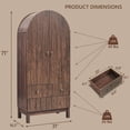 thumbnail image 3 of Aitjunz Fluted Arched Pantry Storage Cabinet, 71'' Kitchen Tall Cabinet with 2 Doors & 2 Large Drawers, Wooden Cabinet w/Adjustable Shelves for Dining Room and Living Room, Natural, 3 of 7