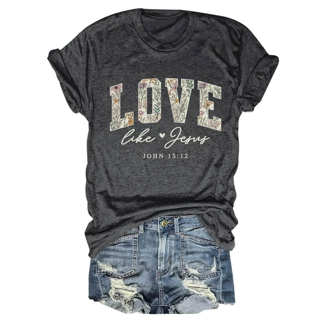 Daznico T-Shirt à Col Rond à Manches Courtes pour Femmes avec Imprimé Graphique, Doux, Décontracté, Confortable, pour le Quotidien, T-Shirt Basique pour Dames