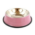 thumbnail image 1 of Methold Tazón de acero inoxidable para comida de perro, cachorro, gato, de agua, herramienta alimentadora de alimentación Suministros para perros rosa 26CM, 1 of 6