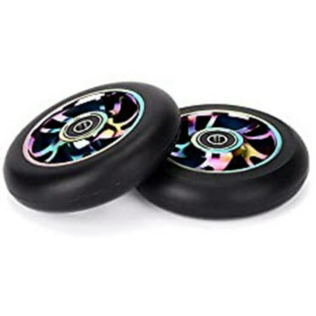4 Pcs 100mm Scooter Replacement Wheels with Bearing Stunt Scooter Pu Wheels for Rocking , Extreme , Scooters