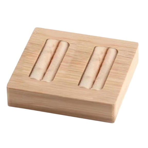 2-Slot Jewelry Ear Studs Display Tray Storage Box Case s Holder Organizer, Bamboo