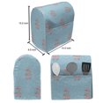 thumbnail image 4 of Hippo Stand Mixer Cover, Pattern with Hippo Girl Walking with Umbrella on a Rainy Day, Kitchen Appliance Organizer Bag Cover with Pockets, 5 Quarts, Grey Pink Sky Blue, by Ambesonne, 4 of 4