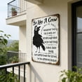 thumbnail image 6 of Be Like A Crow Vintage Metal Wall Sign, Funny Uplifting Home Office Kitchen Decor with Positive Messages for Living Room, Bar, Garden and Gift Giving, 6 of 8