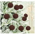 thumbnail image 6 of 20 Pcs Flocked Velvet Christmas Balls, 2.4 Inch Brown Xmas Tree Ornaments with Metal Hangers for Elegant Holiday Decor，Coffee, 6 of 8