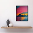 thumbnail image 2 of Sunset at Lakeside Modern Colourful Pop Art Design Art Print Framed Poster Wall Decor 12x16 inch, 2 of 5