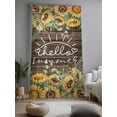 thumbnail image 2 of Sheer Curtains 96 Inches Long, Sunflower Semi Sheer Curtains Light Filtering Window Treatment, Yellow Summer Botanical Flowers Wooden Privacy Voile Drapes for Living Room Bedroom 52x96 Inch, 2 of 7