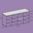 thumbnail image 4 of Shoe Bench with Cushion 12-Compartment Storage Bench 40.9x11.9inch, White and Gray, 4 of 6