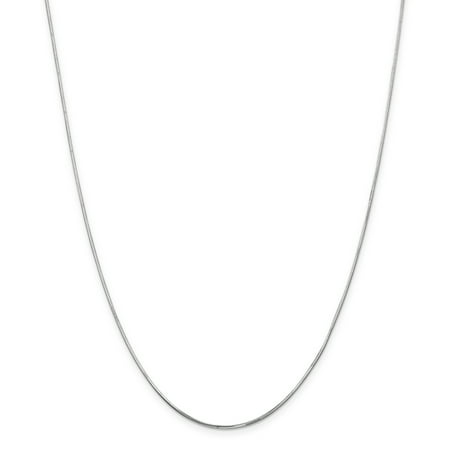 - 14K White Gold 1.20MM Octagonal Snake Link Chain Necklace, 20