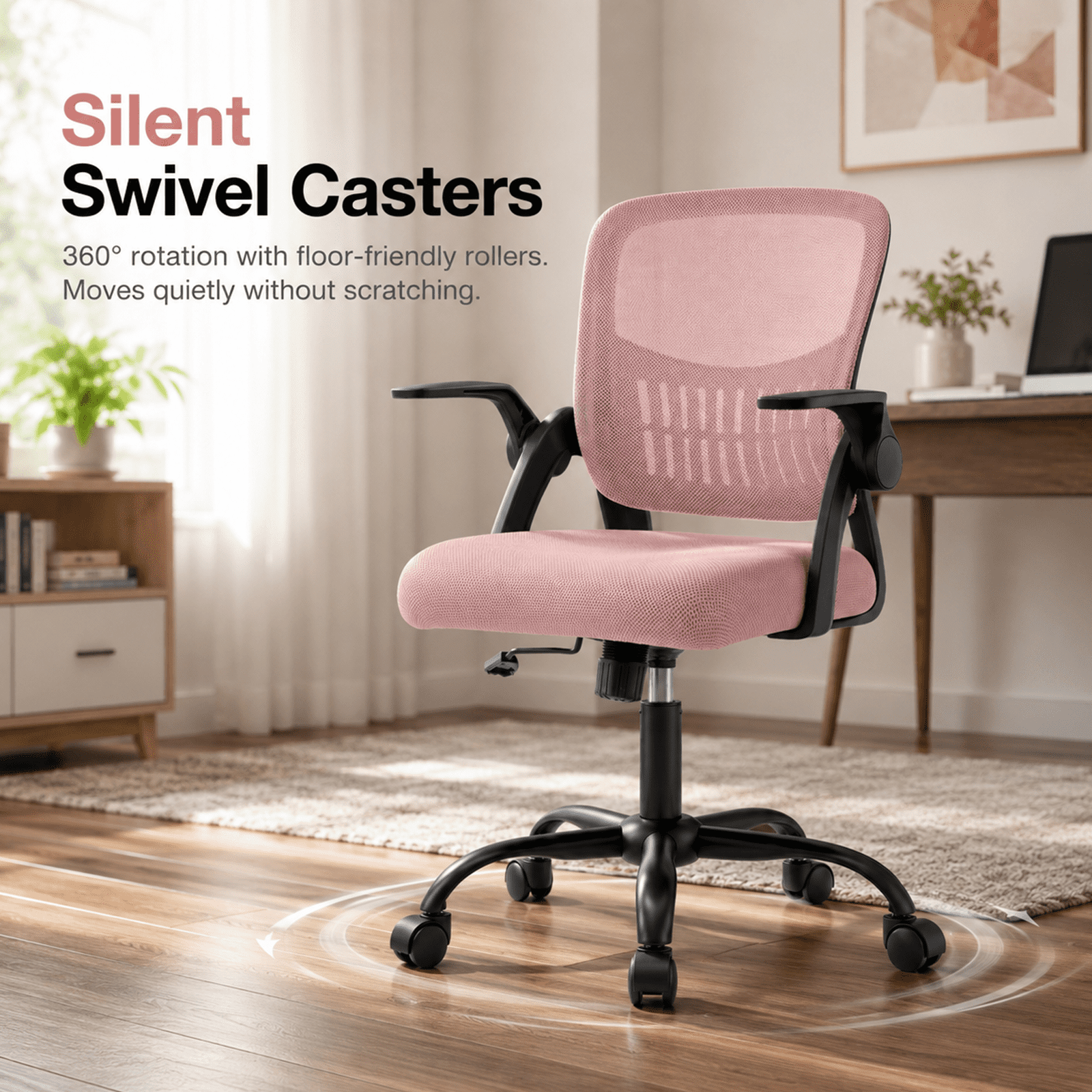 Alvantor Ergonomic Office Chair, Lumbar Support, Height Adjustable, Flip-up Armrest, Rocking Mode, 360 Swivel, Conference Room