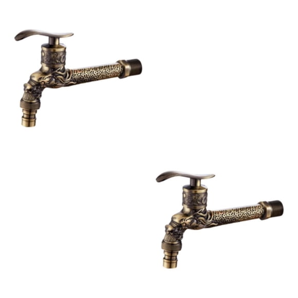 VONKY Outdoor Garden Spigot Wall Mount Zinc Alloy for Kitchen Hotel Decor Bronze 152x102mm 2Set