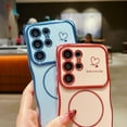 thumbnail image 6 of For Samsung Galaxy S25+ Plus Case for Women Girls [Compatible with MagSafe] Cute Curly Wave Shape, Magnetic Love Heart Pattern with Camera Lens Cover Luxury Plating Shockproof Phone Case, Purple, 6 of 6