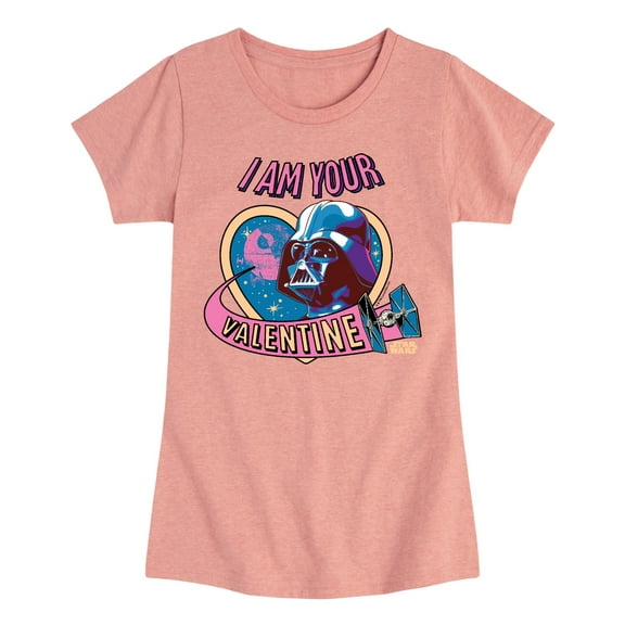 Star Wars - I Am Your Valentine Darth Vader - Toddler And Youth Girls Fitted Short Sleeve Graphic T-Shirt