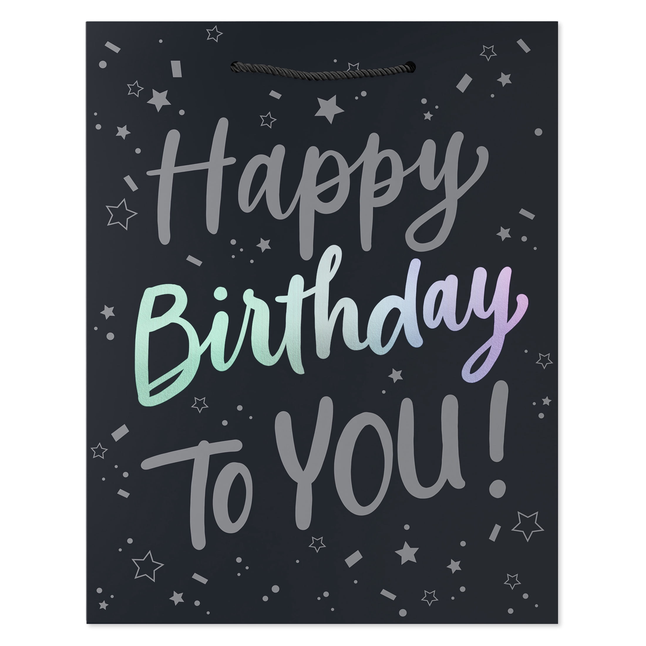 American Greetings 12.75 in. Large Black Gift Bag, Happy Birthday to You! (1-Count)