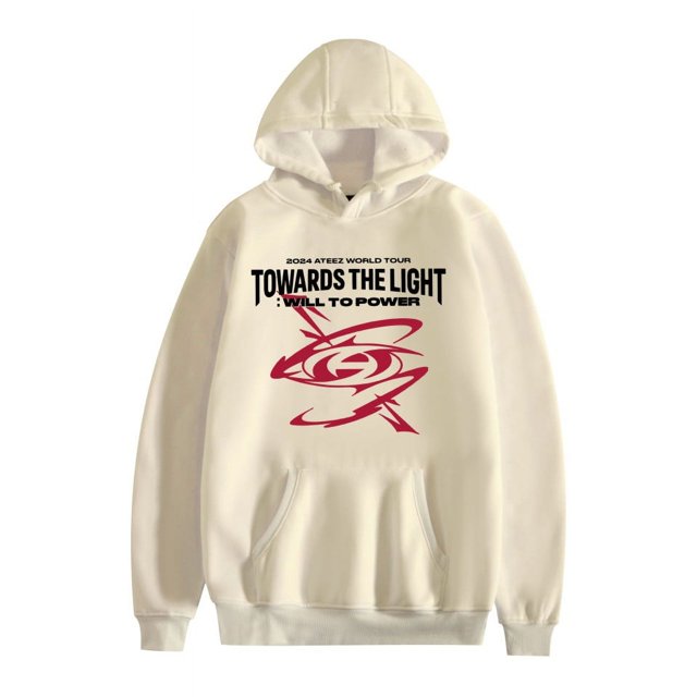 ATEEZ Double Sided Pattern Comfort Hoodies For Unisex Tracksuit Pullover Fans,2XL,Khaki