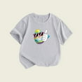thumbnail image 2 of Afuyipoi Children's Casual Loose T-shirt,Comfortable For Adults (1-12Y) Short Sleeve Crewneck Top Short Sleeved Round Neck Gray 2-3, 2 of 5