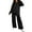 12# Black, variant on Huankd Women's 2 Piece Lounge Set Travel Airport Outfits Tracksuit Wide Leg Loungewear Baggy Comfy Sweatsuit Black XL
