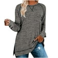 thumbnail image 2 of Pulls pulls Vêtements Mode d'Automne Décontractés et Confortables 2023 Mode Femmes Pull Couleur Croix Col Rond Manches Longues Split, 2 of 4