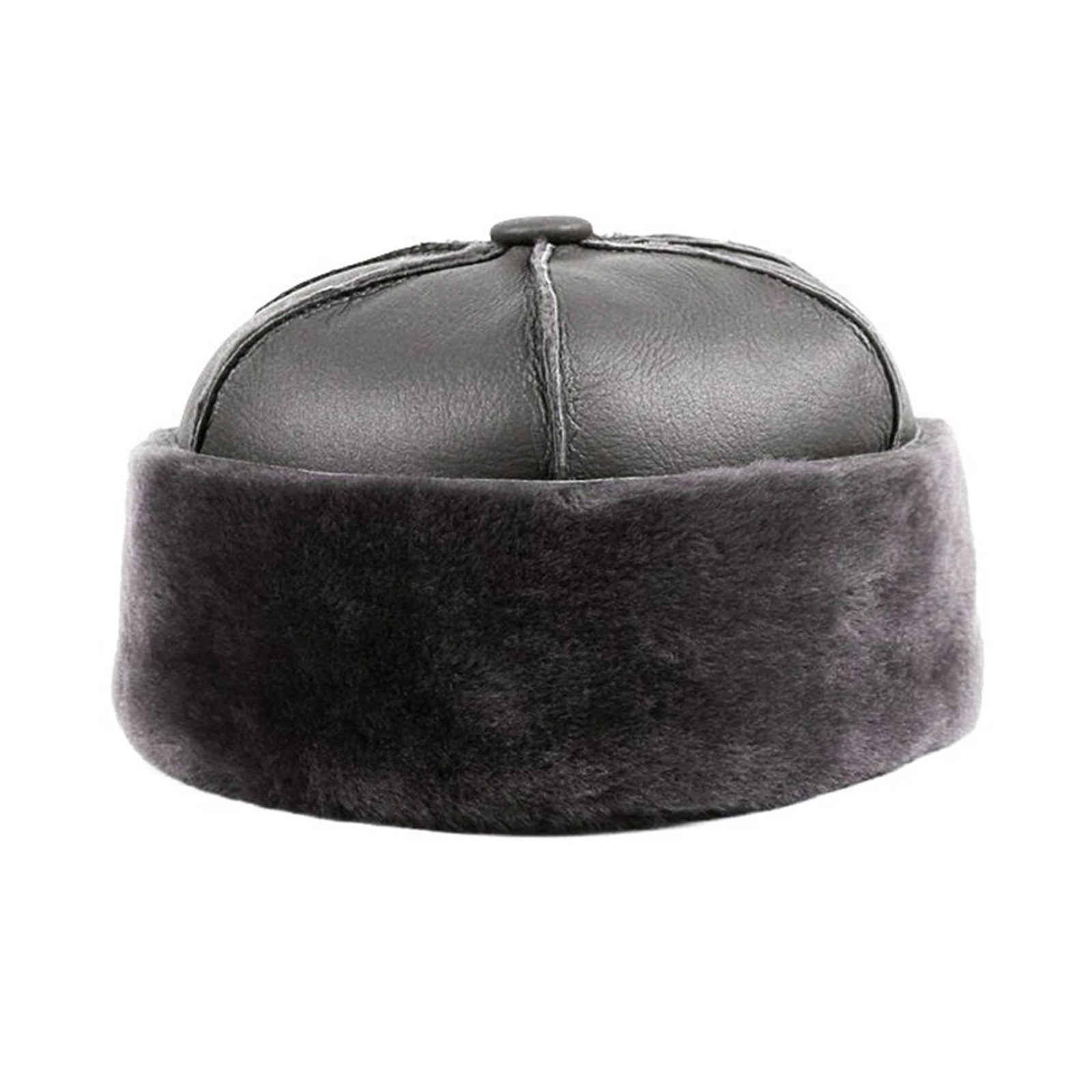 Winter Genuine Leather Hat Fur Integration Sheepskin Bomber Cap For Elderly Velvet Thermal Watermelon Bonnet Landlord Hat ,Durable Quality