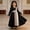w93# Black458, variant on Child Girls Long Sleeve Dresses Traditional Flower Plaid Graphic Embroider Round Neck High Waist Pleated A-Line Long Dress Fashionable Party Birthday Breathable Cozy Dailywear,Black,6-7 Years