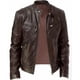 thumbnail image 1 of YUEHAO Abrigos de invierno para hombre, chaqueta vintage de cuero de manga larga con cuello alto para otoño e invierno, chaquetas de cuero para hombre, 1 of 5