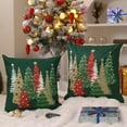 thumbnail image 7 of AUQ Christmas Pillow Covers 18X18 Inch Christmas Decor Linen Pillowcase Green Tree Xmas Green Throw Pillows Christmas Winter Farmhouse Holiday Decoration Outdoor Cushion Covers for Couch Home, 7 of 7