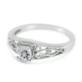 thumbnail image 3 of 14k White Gold Round White Topaz And Diamond Ring, 3 of 6