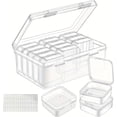 thumbnail image 1 of Caja de Almacenaje, Caja Organizadora Plastico, Transparente Cajitas, Contenedores de Abalorio Mini con Pegatinas para Manualidades y Fabricación de Joyas, 1 of 4