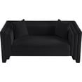 thumbnail image 6 of Meridian Furniture Everett Black Chenille Fabric Upholstered Loveseat, 6 of 14