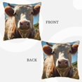 thumbnail image 3 of Haiem Prairie Flower Cow Print Velvet Soft Solid Decorative Square Throw Pillow Covers Set with Elegant Piping Christmas Cushion Case for Sofa Bedroom Car-20"x20", 3 of 8