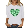 thumbnail image 2 of GaThRRgYP Womens Hoodies Sweatshirts,Women's St. Patrick's Day Printed Crew Neck 3/4 Sleeve T-Shirt Loose Tops White XXL, 2 of 4