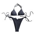 thumbnail image 4 of Bikini para mujer Traje de baño de traje de baño para actividades acuáticas de clubes Spas de vacaciones Negro S, 4 of 9