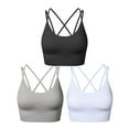 thumbnail image 1 of Gibobby Brasier mujer Mujer 3 piezas parte de atrás sin anillo de Yoga deportes sujetador de secado rápido ropa interior deportiva(Gris oscuro,M), 1 of 4