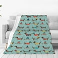 thumbnail image 1 of Balery Dachshund Dog Puppy Manta de Felpa Suave y Acogedora – Cobija de Franela Aterciopelada para Cama, Lavable y Cálida para Sofá, Mascotas, Transpirable-60"x50", 1 of 7