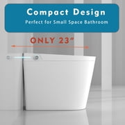 Winzo 23 Compact Smart Toilet with Bidet Seat Built-in For Small Bathroom, Auto Flush, LED Night Light,Heated Bidet with Warm Air Drying (White with White panel)