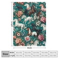 thumbnail image 4 of Orinice Horses Floral Designs Warm Lightweight Blanket Soft Fleece Throw Blanket for All Seasons Bed Couch Sofa Decor Gifts 50x60in, 4 of 6
