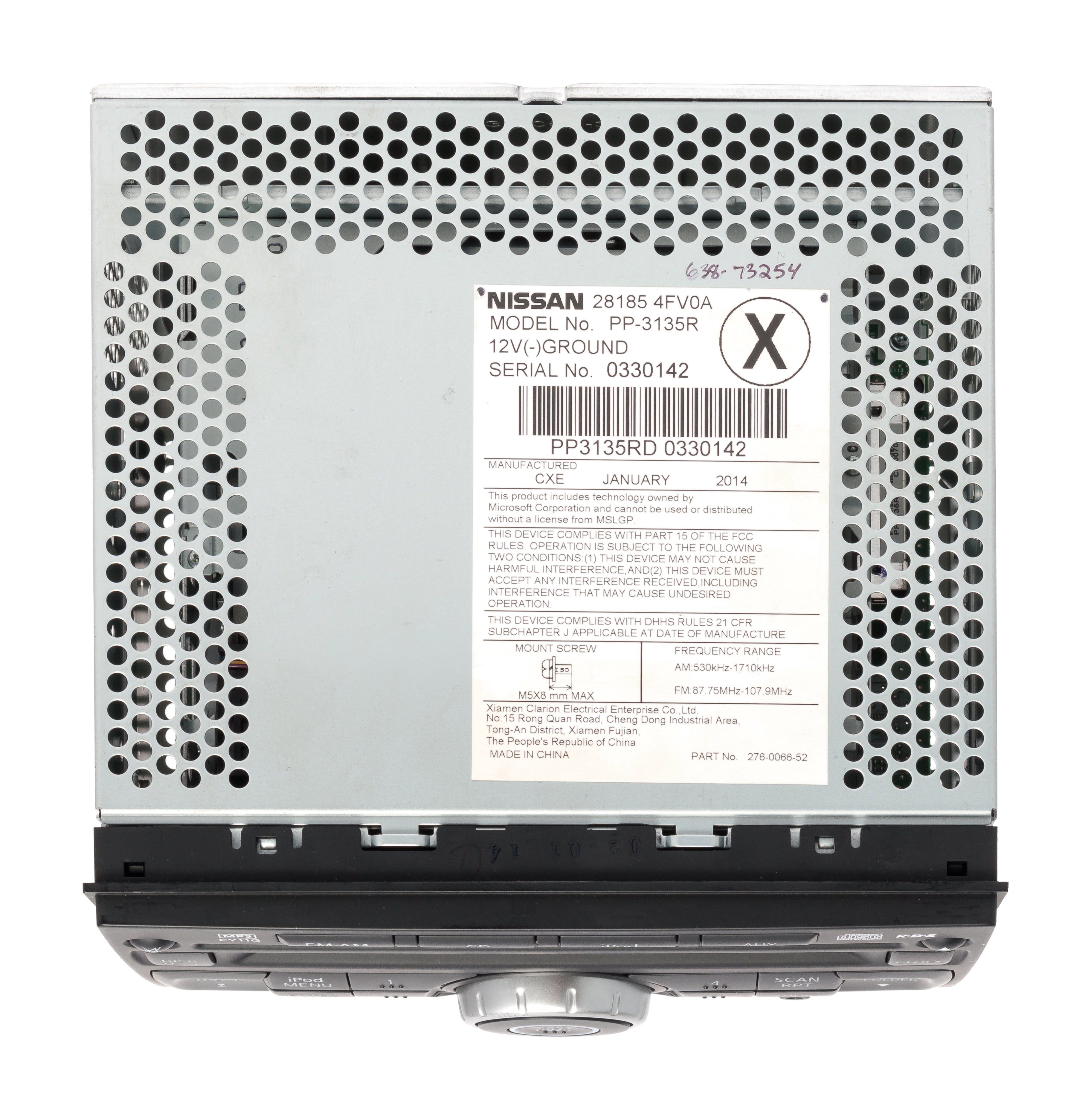 Restored 2014 Nissan Juke AM FM Radio Aux Single DIsc CD MP3 Player 281854FV0A OPT CY11G (Refurbished)