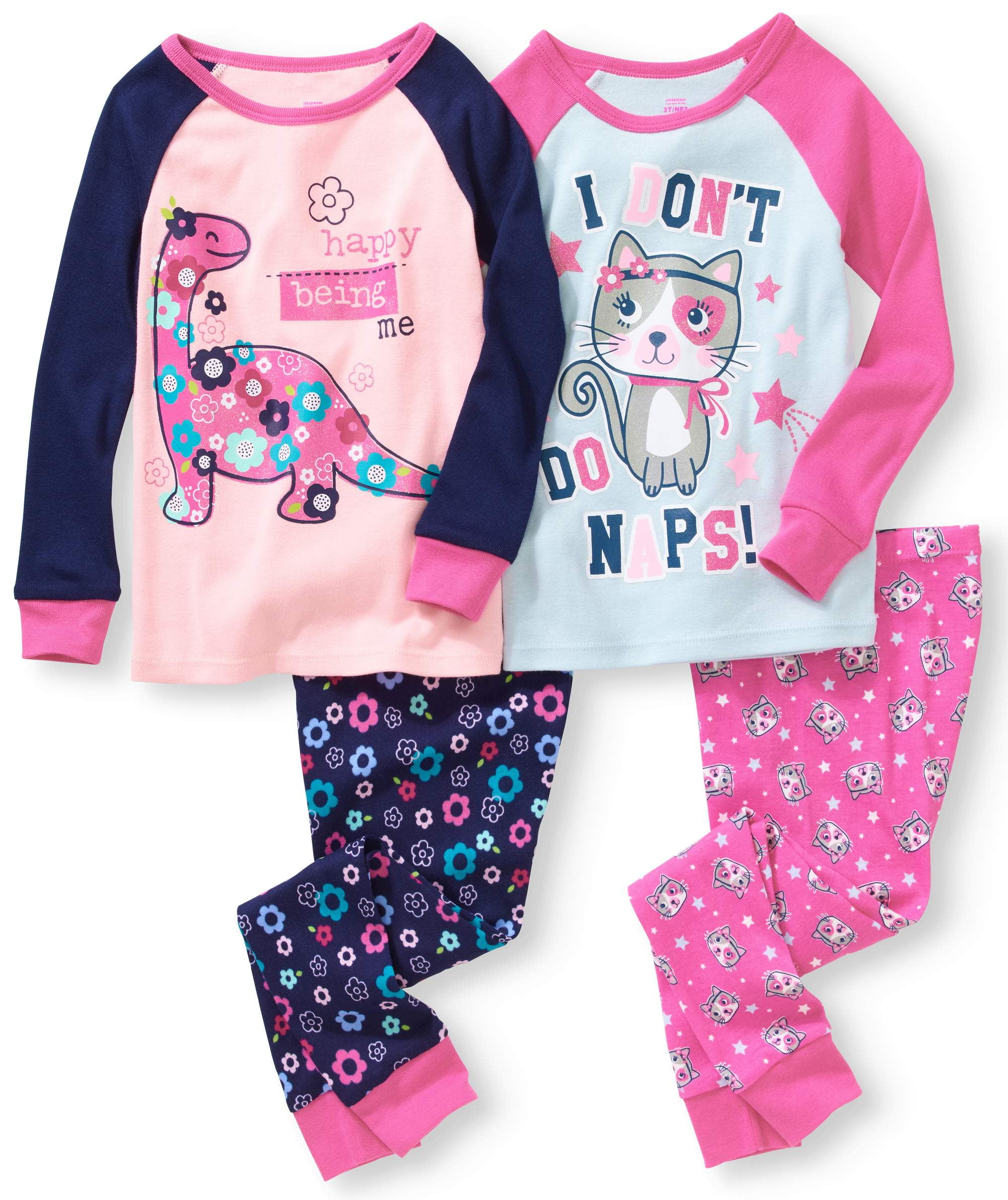 Toddler Girl Cotton Tight Fit Pajamas, 4