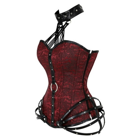 

SBYOJLPB Women s Plus Size Shapewear Corsets for Women Floral Overbust Corset Bustier Lingerie Top Gothic Hollow Out Bandage Shapewear Sexy Underwear Red 16(XXXXL)