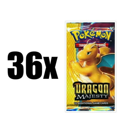 Pokemon TCG - Dragon Majesty Booster Packs - Thirty Six (36) Count Booster Pack Lot. Pokemon Trading Card Game Sun & Moon Dragon