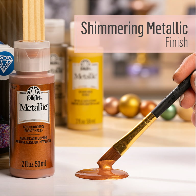 Shop Plaid FolkArt ® Multi-Surface Metallic Acrylic Paints - Rose Gold, 2  oz. - 6304 - 6304