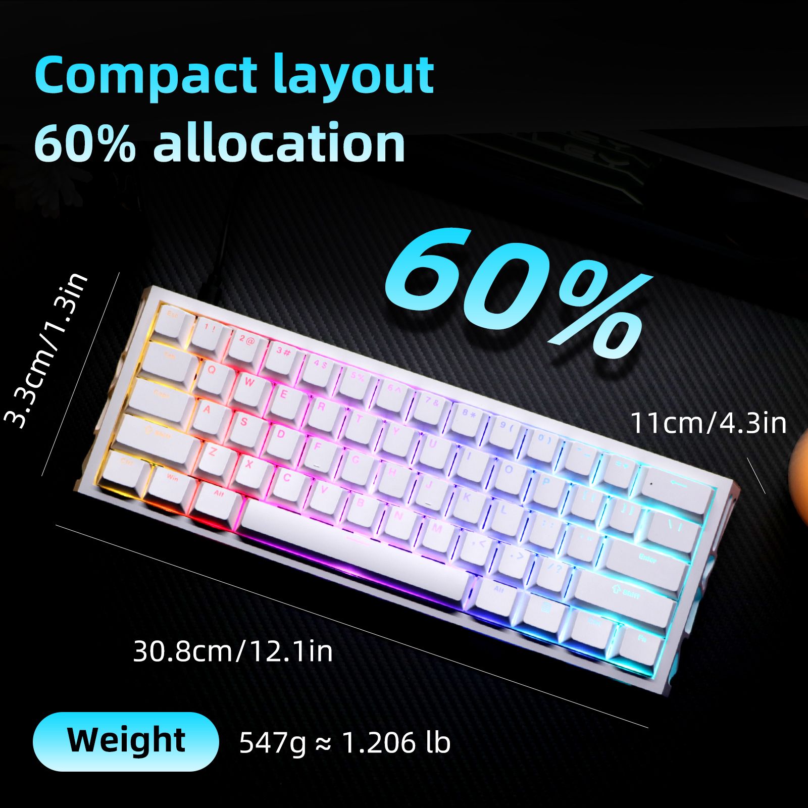AsterOutdoor 61-Key Mechanical Gaming Keyboard RGB Backlit photo 3