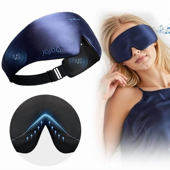 FACEMOON Wireless Bluetooth Sleeping Headphones Eye Mask Music Blackout Design for Side Sleepers Travel