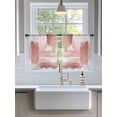 thumbnail image 3 of Sheer Curtains 45 Inch Length 2 Panels Set for Kitchen, Pink Abstract Art Semi Sheer Curtains for Windows, Contemporary Luxury Color Block Voile Window Treatments Rod Pocket Curtain, 3 of 7