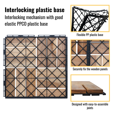 thumbnail image 6 of Set of 30 Premium Acacia Wood Interlocking Deck Tiles - All-Weather Waterproof Wooden Flooring for Patio, Balcony, Porch, Garden, Indoor & Outdoor Use (Golden Teak Finish, Round Joints), 6 of 9