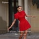 thumbnail image 2 of Eightree-vestido de noche rojo elegante para mujer, vestido de graduación de cuello alto, corto, sin espalda, vestidos de fiesta formales, elegantes, 2 of 5