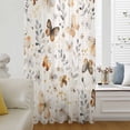 thumbnail image 6 of Retro Spring Floral Sheer Curtains 63 Inches Long, Brown Butterfly Botanical Light Filering Curtains, Breathable Simi Curtain Privacy Drapes for Living Room Bedroom Lightweight Window Treatment, 6 of 9
