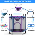 thumbnail image 3 of YORIN Trampoline for Kids, 60'' Mini Trampoline for Toddlers with Swing, Enclosure Net and Basketball Hoop, Indoor/Outdoor Kids Round Trampoline with Adjustable Gymnastics Bars, Gifts for Boys Girls, 3 of 7