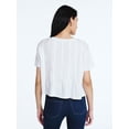 thumbnail image 3 of Scoop Women’s and Women's Plus Pleated Cropped Cotton Tee, Sizes XS-4X, 3 of 5